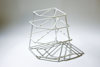 FOUR TIER CORNER PLATE RACK - WHITE