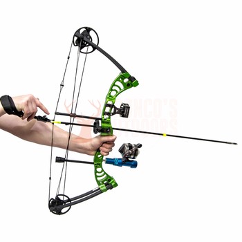 Man Kung MK-CB50 55lb Compound Bow Lime + Bow Fishing Kit