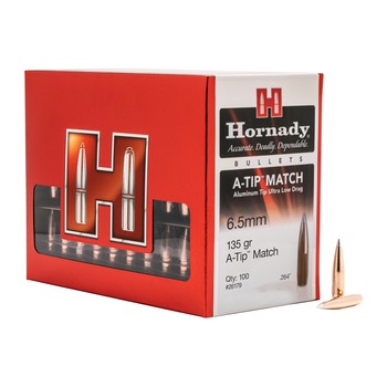 Hornady A-Tip Match 6.5mm .264" 135gr Projectiles x100