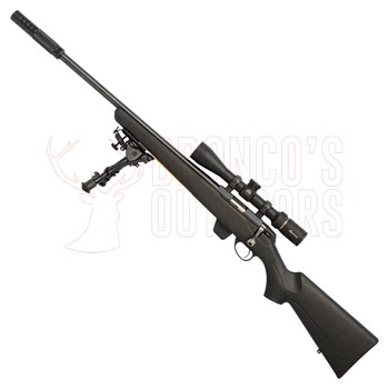 Tikka T1x MTR .22LR 20" Left Hand+ Burris Droptine Rimfire 3-9x40 Ballistic Plex + 1/2-20 Suppressor