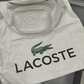 Supreme x LACOSTE Leather Waist Bag in White • Pre-Owned [7970] - view 2