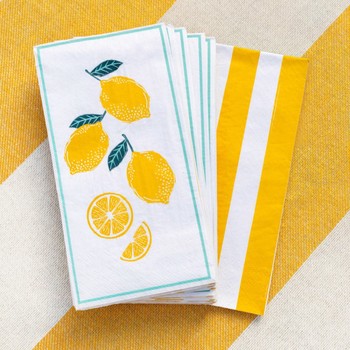 BON APPETIT LEMON PAPER NAPKINS - PACK OF 16