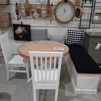 Norah Natural White Backless Nook with cushions