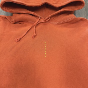 Supreme Micro Logo Hooded Sweatshirt Orange • Pre-Owned [5464] - view 3