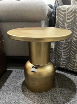 Antique Brass Metal Accent Table