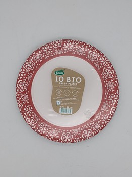 PAPER PLATES-  SCANDI RED - PACK OF 10
