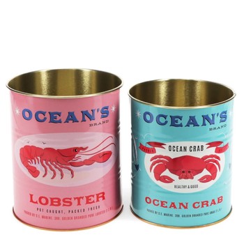 OCEAN'S BRAND STORAGE TINS - SET OF 2