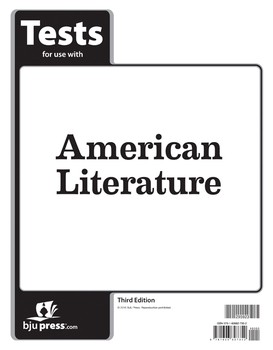 BJU AMERICAN LITERATURE TESTS 3RD ED