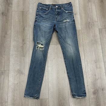 Purple Brand mid-indigo distressed skinny jeans • Pre-Owned [9109] - view 4