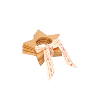 GOLD STAR WOODEN NAPKIN RINGS - SET OF 4