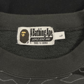SS23 BAPE Layered Line Camo Crewneck Black • Pre-Owned [1690] - view 4