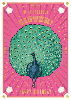 The Art File - Sister Soulmates Peacock Card (D)