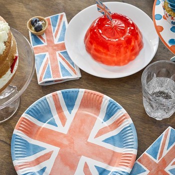 BEST OF BRITISH UNION JACK PAPER PLATES - PACK OF 8