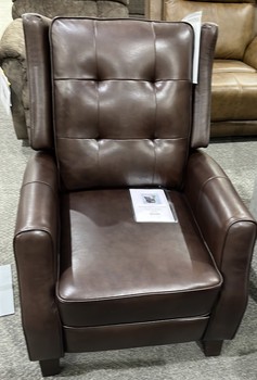 Garrett Leather Pushback Recliner, Brown