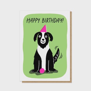 Stormy Knight -Collie letterpress card-P&P018