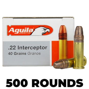 Aguila Interceptor Hyper .22 40gr 500 Rounds 1470fps