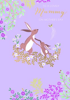 The Art File - Lilac Rabbits Mother'S Day Card - SAMM29A