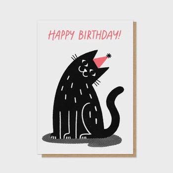 Stormy Knight -Cat In A Hat letterpress card-P&P009