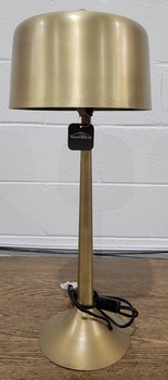 Tall Antique Brass Table Lamp w/ Brass Shade