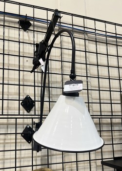 metal wall lamp black and white enamel shade