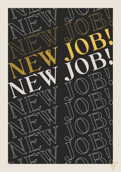 The Art File - New Job Slanted Text Card