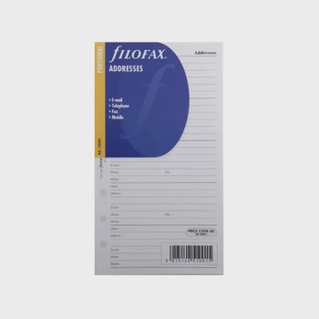 Filofax - Contacts Refill Personal - White - 130201