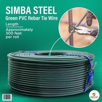 PVC Coated Steel Tie Wire 16ga x 3½ Green