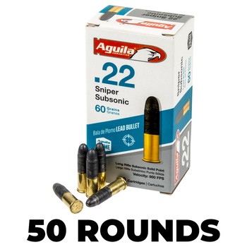 Aguila Sniper Subsonic .22 60gr SP 50 Rounds