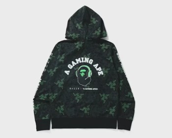 BAPE x Razer Neon Camo Full Zip Hoodie Green • Brand New [2095] - view 2