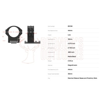 Warne Hyperlite 30mm Low Matte Rings