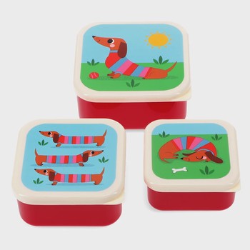 SAUSAGE DOG SET OF 3 SNACK BOXES