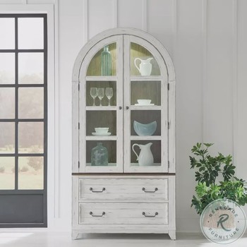 River Place White Curio Cabinet with LED lighting