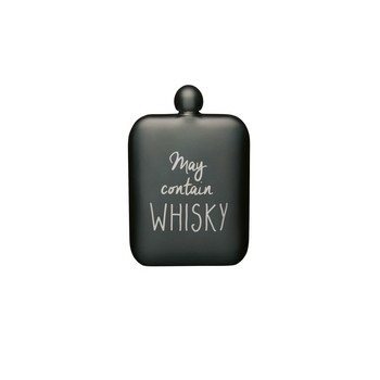 GREY STAINLESS STEEL HIP FLASK