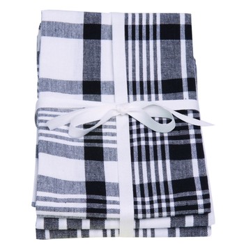 EXTRA LARGE BLACK TEA TOWELS - SET OF 3 