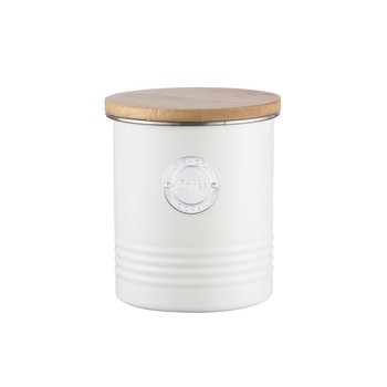 CREAM COFFEE CANISTER WITH BAMBOO LID