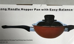 Hopper Pan With Easy Balance Long Handle (orange & black)