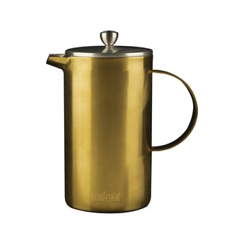 BRUSHED GOLD DOUBLE WALLED 8 CUP CAFETIERE