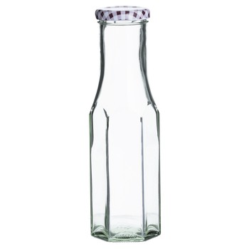 HEXAGONAL 250ML TWIST TOP BOTTLE - RED/WHITE