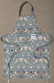 WILLIAM MORRIS BLUE STRAWBERRY THIEF APRON