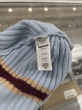 Supreme Blue Stripe Beanie • Pre-Owned [3797] - view 2