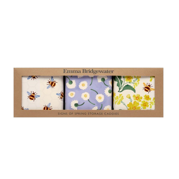 EMMA BRIDGEWATER SQUARE DAISY & BEE CADDIES - SET OF 3