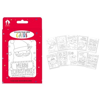 Festive Wonderland Colour Your Own Cards 10pk (D)