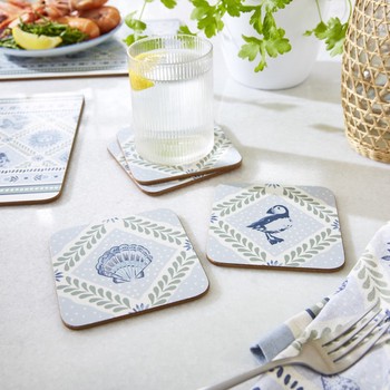 COASTAL TREASURES COASTERS - SET OF 4