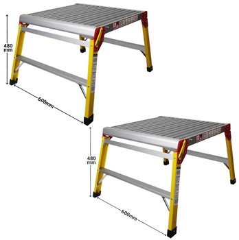 Excel 600 x 600mm Fibreglass Heavy Duty Platform Folding Hop Up Pack of 2