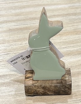Enameled Mango Wood Figure RABBIT