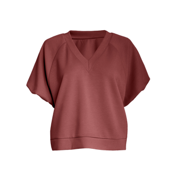 Minnie Balloon Sleeve Blouse · Maroon red