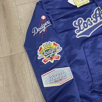OVO x New Era MLB Los Angeles Dodgers Varsity Jacket Blue • Brand New [0211] - view 3
