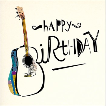 Woodmansterne - Guitar Art - Greetings Card (D)