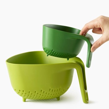 JOSEPH JOSEPH NEST 2 PIECE SQUARE COLANDER - GREEN