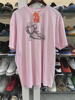 pink KAWS "Time Off" T-shirt • Brand New [1341] - view 3